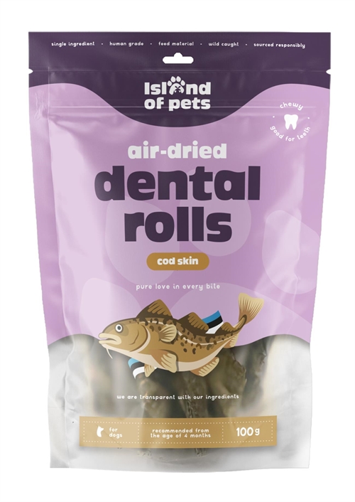 IOP Air-Dried Cod Skin Dental Rolls, 100 gr.